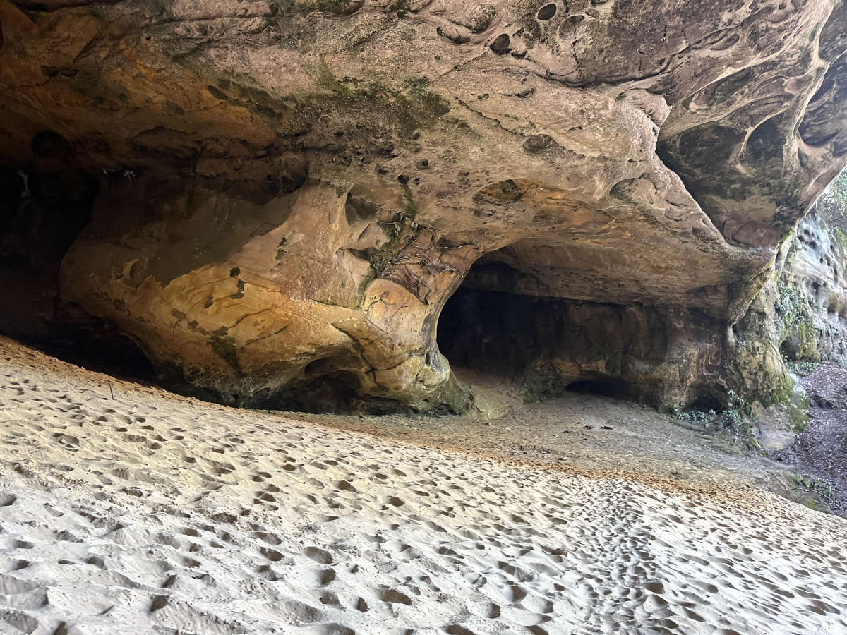 Cool rock formations from inside the sand cave