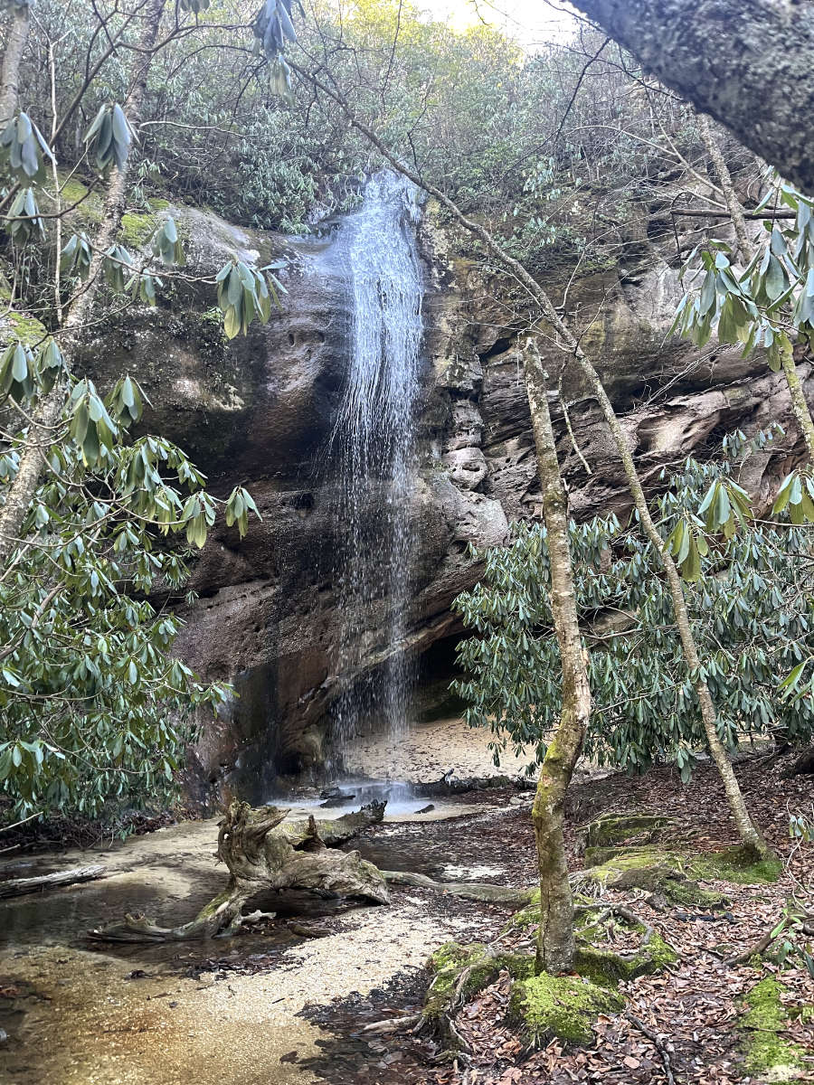 The waterfall at the Sand Cave