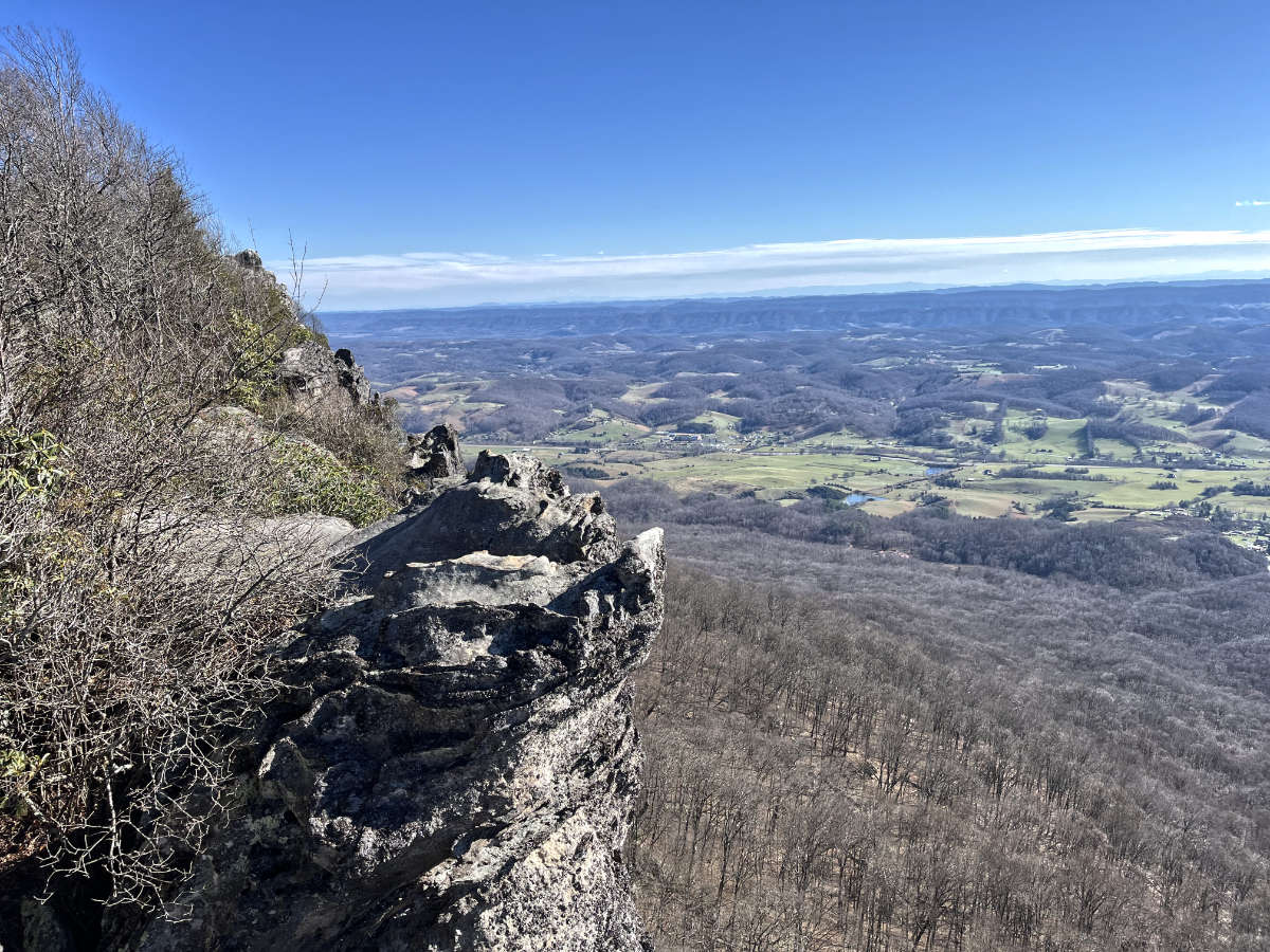 View looking down on Wilderness Road from White Rocks - Cumberland Gap
